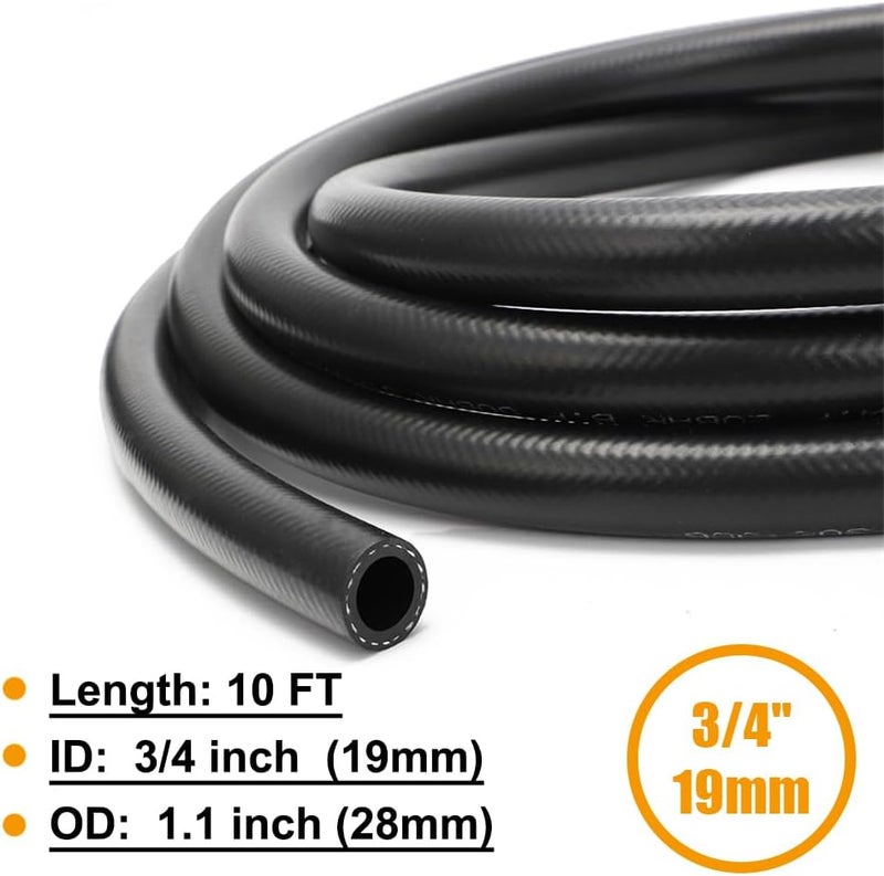 CHOIMOON 3/4 Oil Cooler Hose High-Pressure Push Lock Hose For Gas, Diesel, Biodiesel Fuel, Engine Oil, Hydraulic - Oil & Fuel Resistant, High-Temperature Tolerance 10FT - Image 2